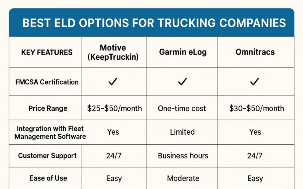 best ELD options for trucking companies
