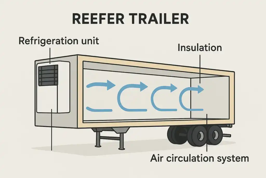 Reefer trailers in action: 